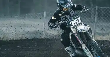 man riding motocross bike
