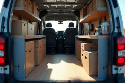 Espace de cargo organisé dans un Peugeot Expert avec rangement