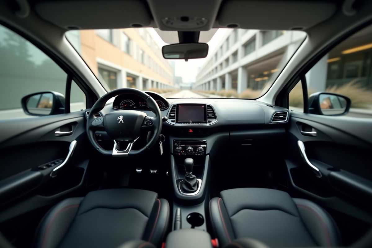 Intérieur de la Peugeot 208 vue du conducteur