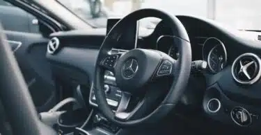 black Mercedes-Benz car interior